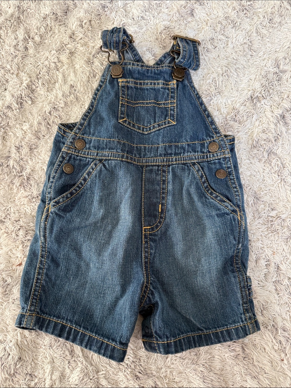 3-6m old navy Denim Blue Kids Shortalls Overalls in great condition